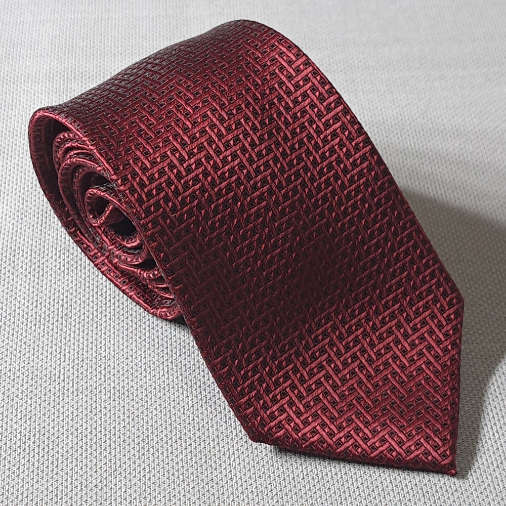 WeiShang Men's Tie 100%Silk Burgundy Classic Made In China‎